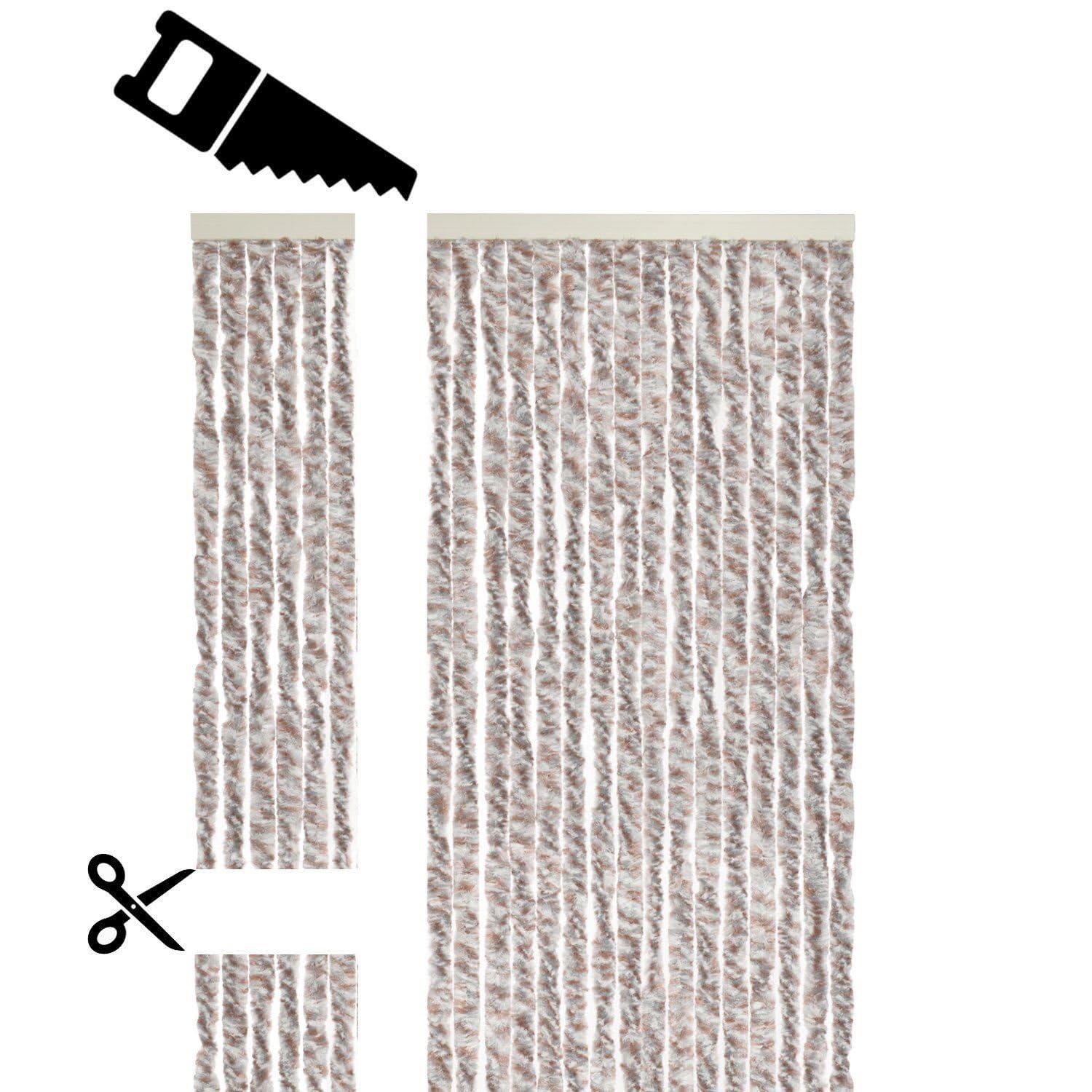 DEFACTO Rideau de porte en tissu chenille (90x220 cm) Protection contre les insectes et les mouches pour camping 100% Fabriqué en Italie - Polyvalent, facile à nettoyer, efficace pour bloquer la vue