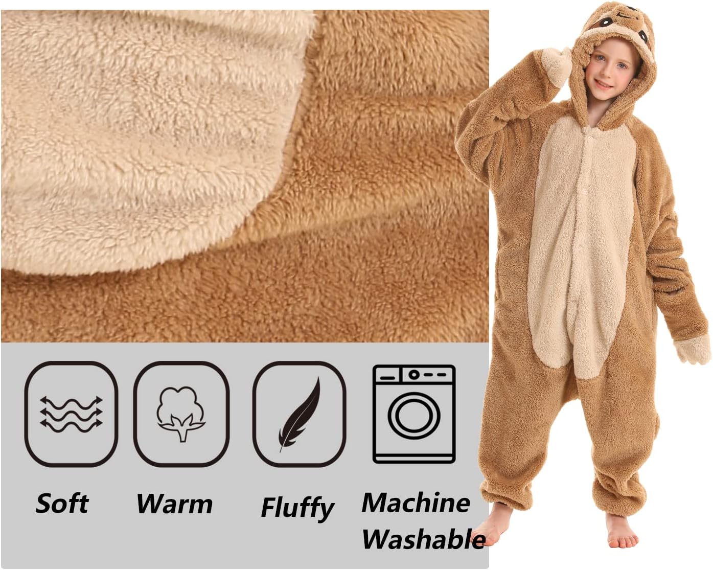 SimZoo Kids Animal Onesie Pajamas Halloween Costumes Cosplay 4-13Y