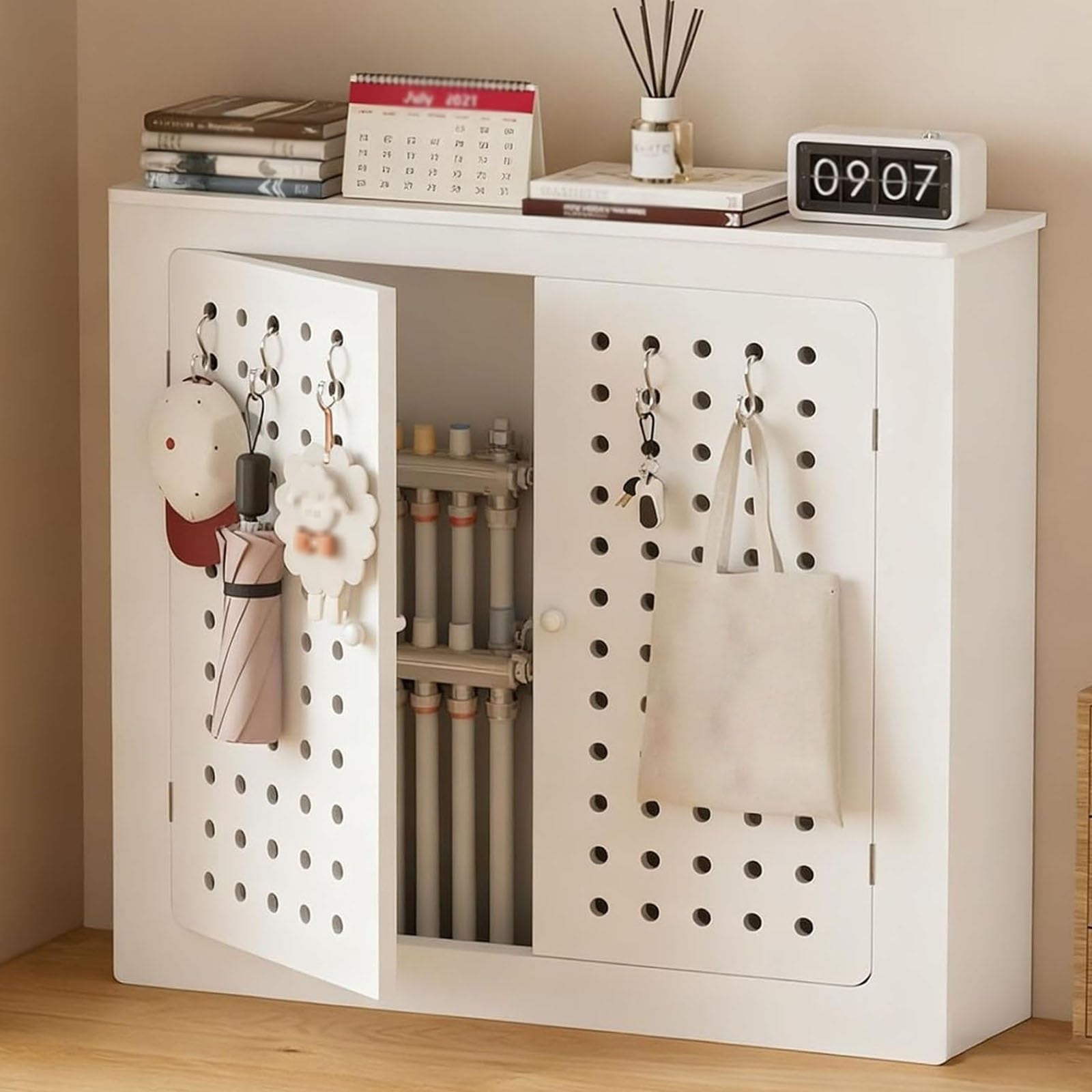 Gabinete decorativo de radiador protector de MDF para proteger niños y mascotas