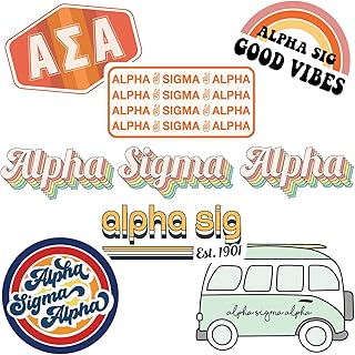 Alpha Sigma Alpha - Sticker Sheet - Retro Theme