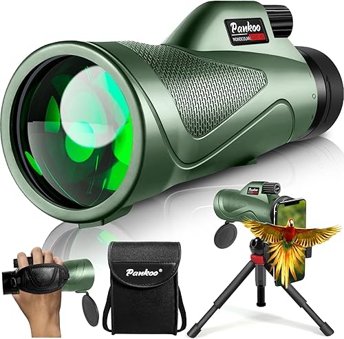 Miniatura 8 de Telescopio monocular morado de 12 x 60 pulgadas de alta potencia con adaptador de teléfono inteligente trípode y bolsa portátil, monoculares de