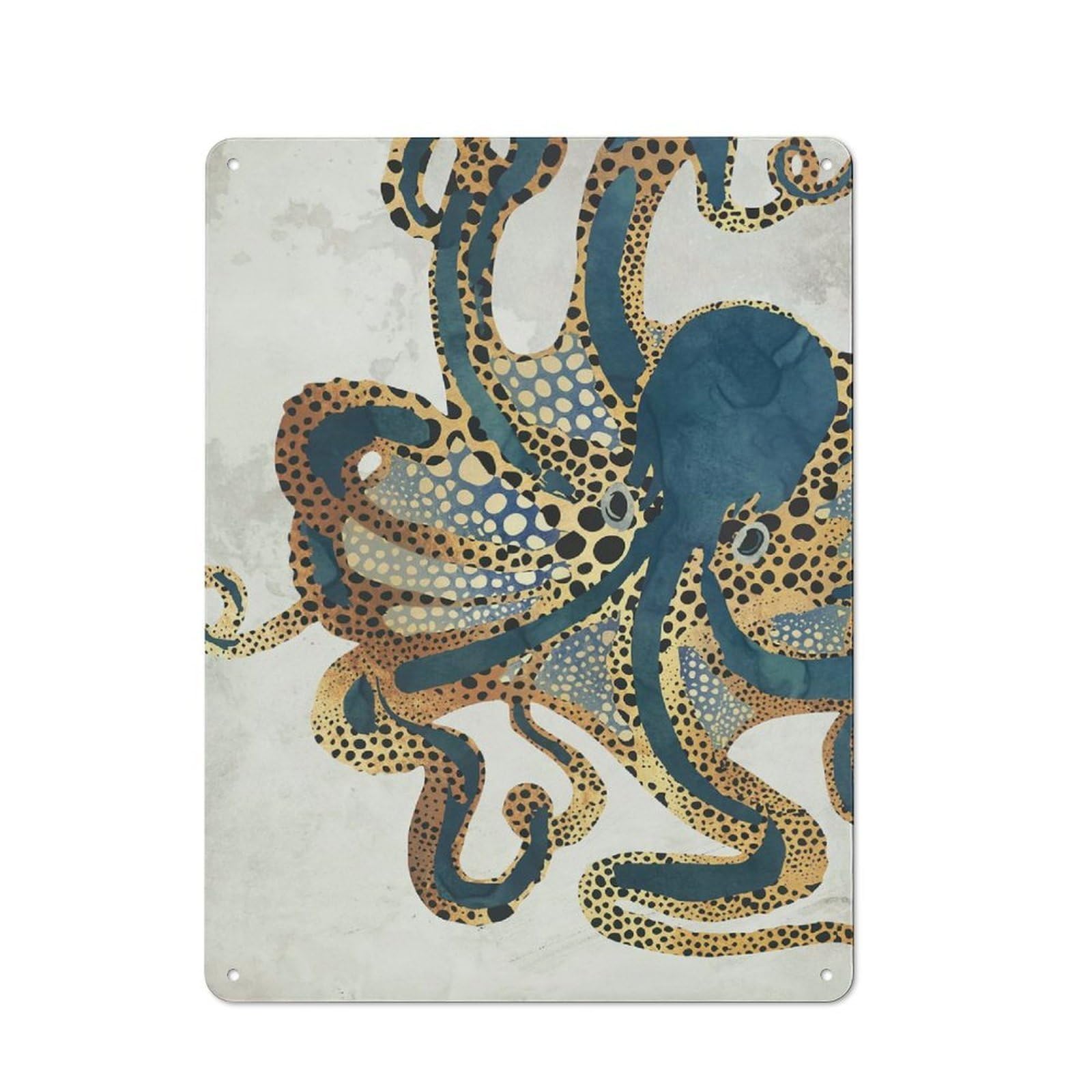 Junmoney Style-5 Tin Wall Plaque 40X30cm With Underwater Dream Vi For Studio Or Craft Room, For Kitchen, Dining Room And Home Bar Wall Decor