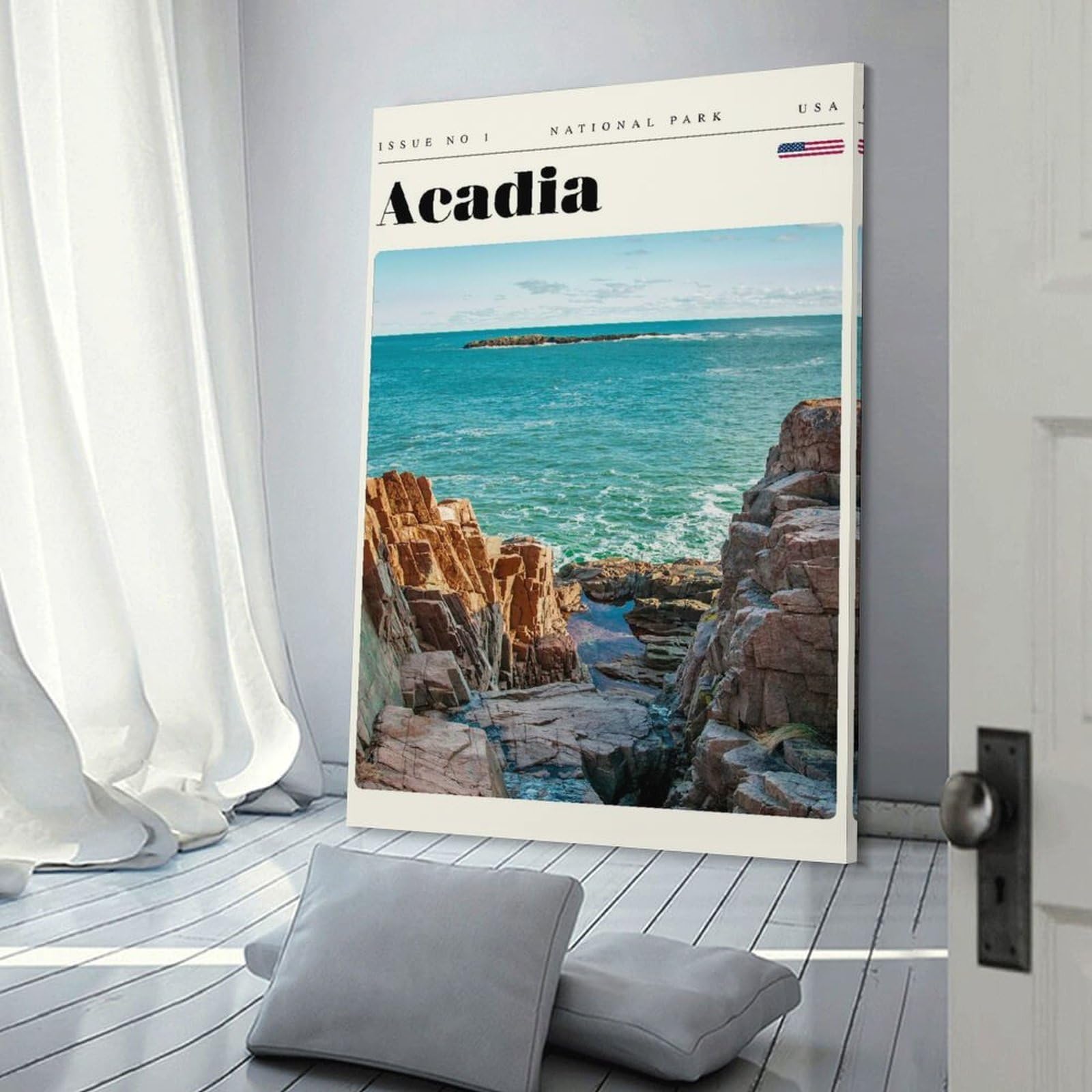 Junmoney Frame-Style-4 Acadia National Park Travel Art Wall Art Print 20X30inch(50X75cm), For Home, Office, Studio Or Guest Room, A Flexible Wall Accent For Shared Spaces