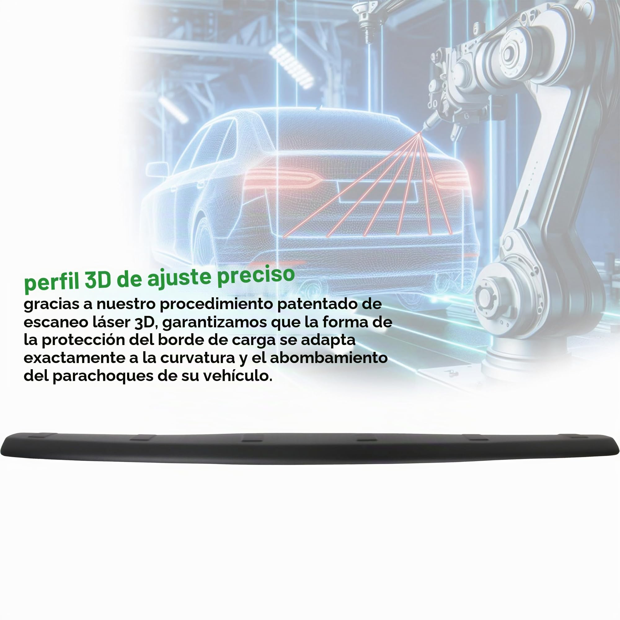 RECAMBO Protector de parachoques de plástico ABS – compatible con VW Caddy III/2K 2C / año de fabricación 2003 – 2015 – resistente y ajuste perfecto – protección óptima para el parachoques