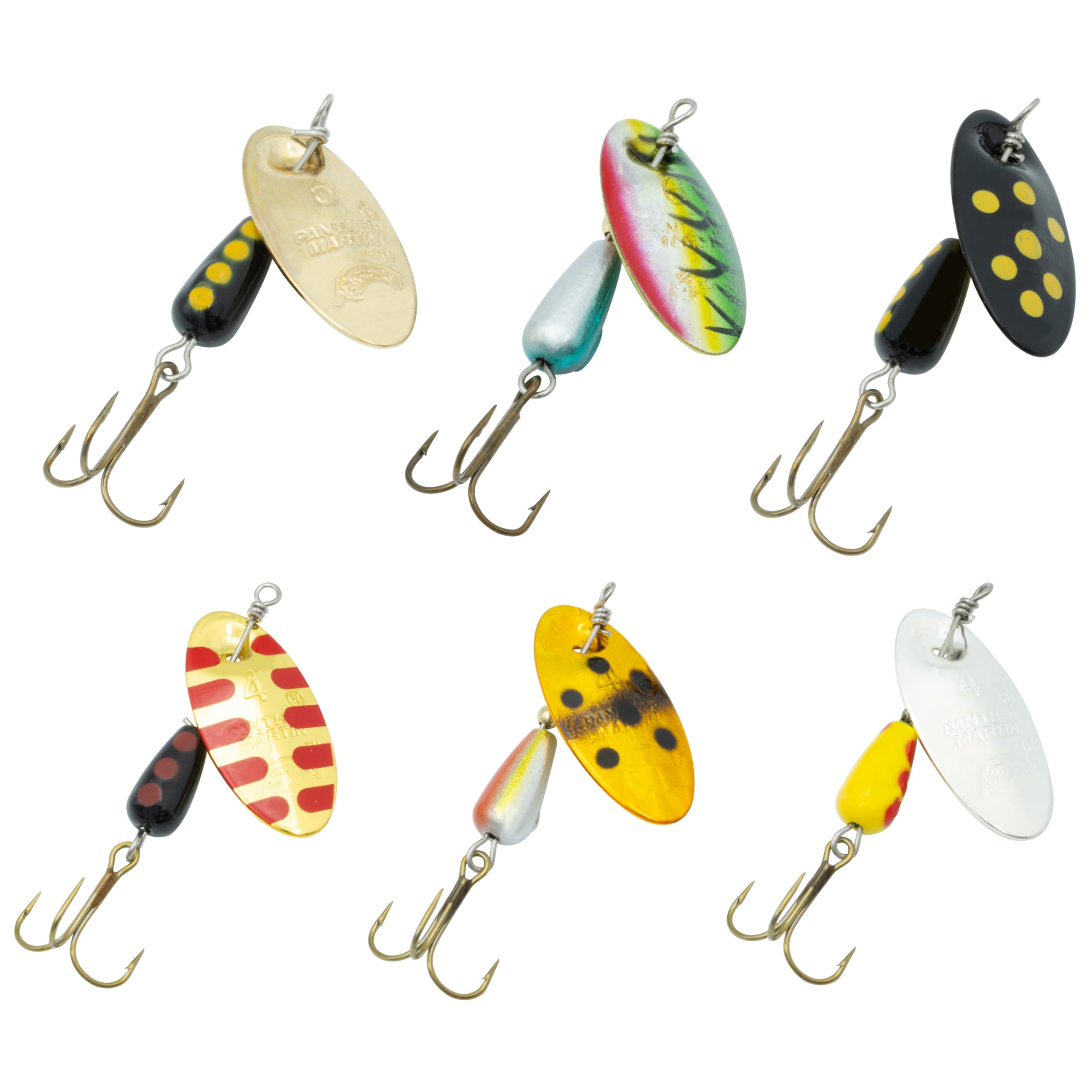 Panther Martin Fishing Lures 6-Pack All Time Greatest Fish Catcher World  Famous Spinning Lures in Value Kit Spinners for Trout, Salmon, Panfish, Bass