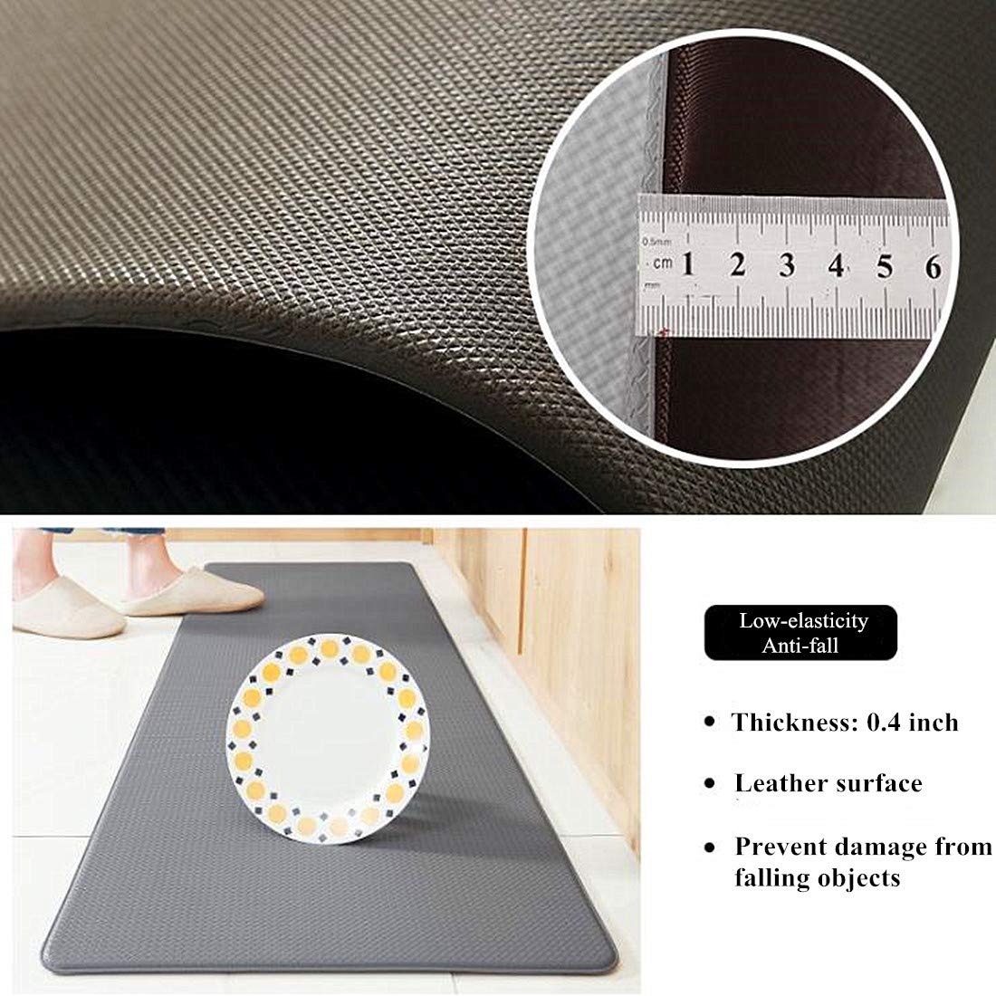 Tapis de cuisine anti-fatigue antidérapant pour bureau et maison 45 x 150 cm