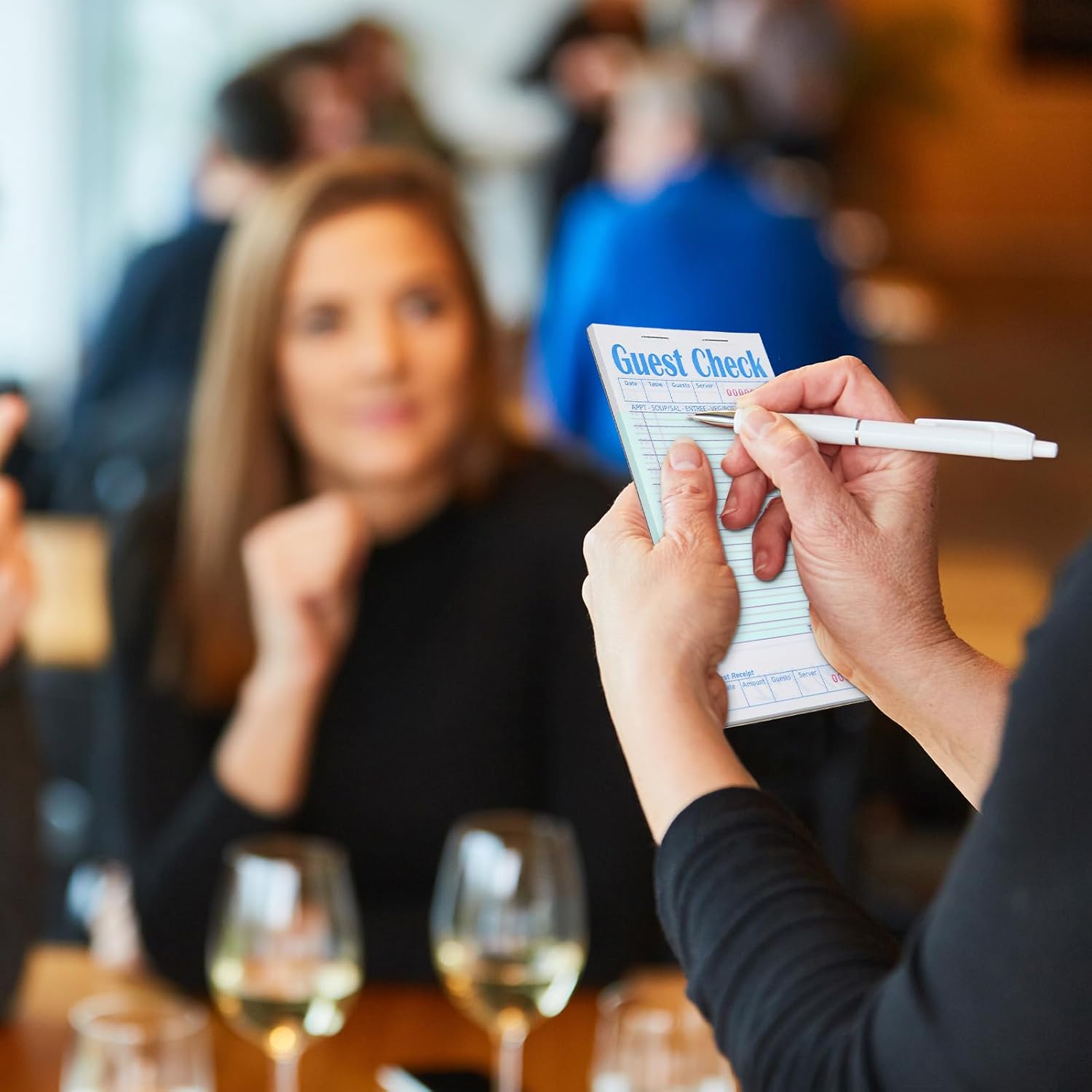 100 Pack Guest Check Book for Servers Bulk, Waitress Checkbook Paper Server Note Pads Accessories Waiter Food Receipt Book for Restaurants, Bar, 50 Sheets Per Pad, Total 5000 Sheets (Green) - Image 6