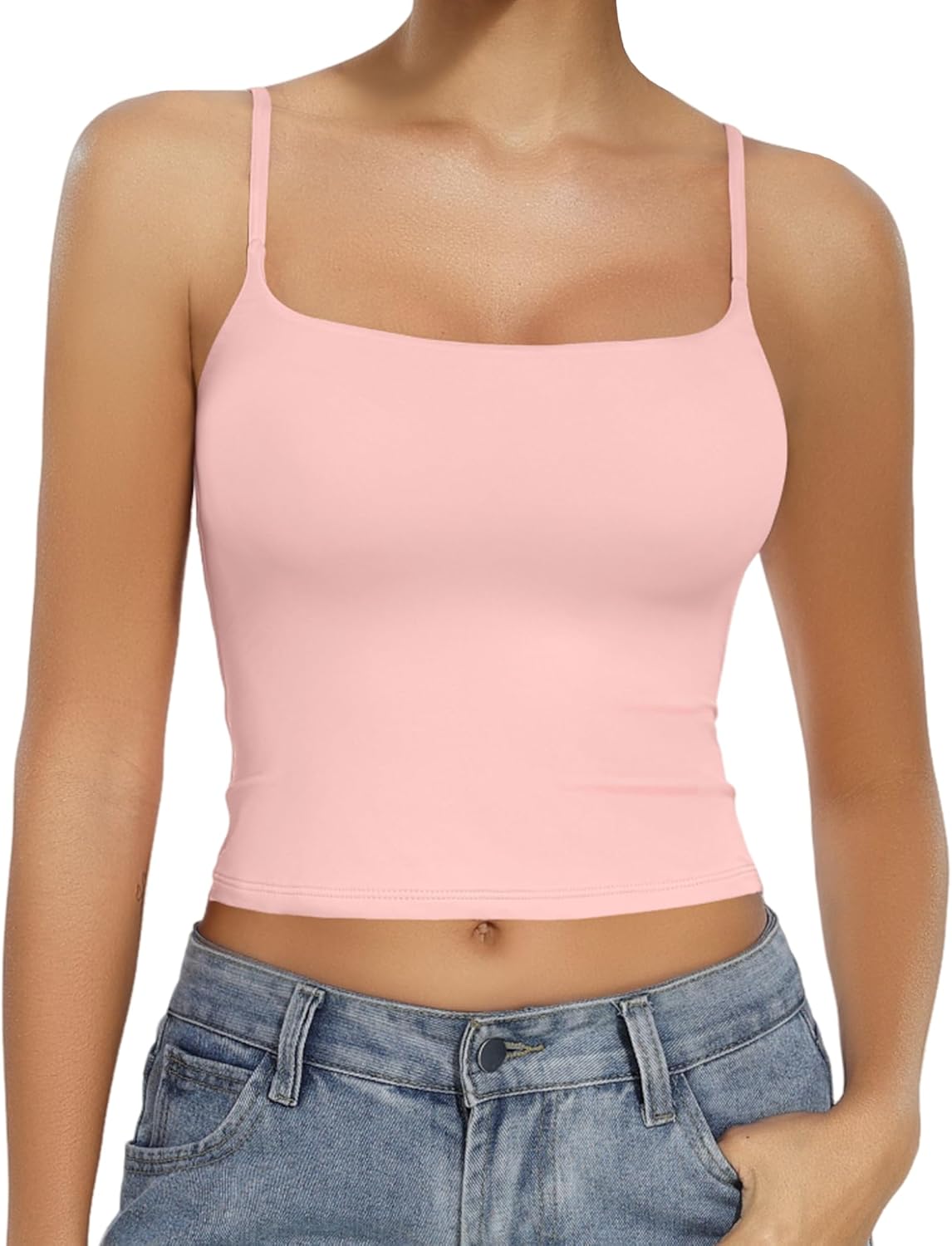 Avidlove Camisole Tank Tops for Women Square Neck Spaghetti Straps Double Lined Y2K Going Out Cami Top