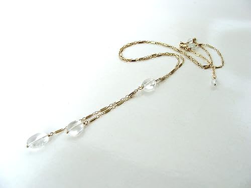 Miniatura 6 de Sexy lariat necklace, rock crystal quartz, slim minimalist style, décolletage necklace, adjustable length, handmade, Let Loose Jewelry