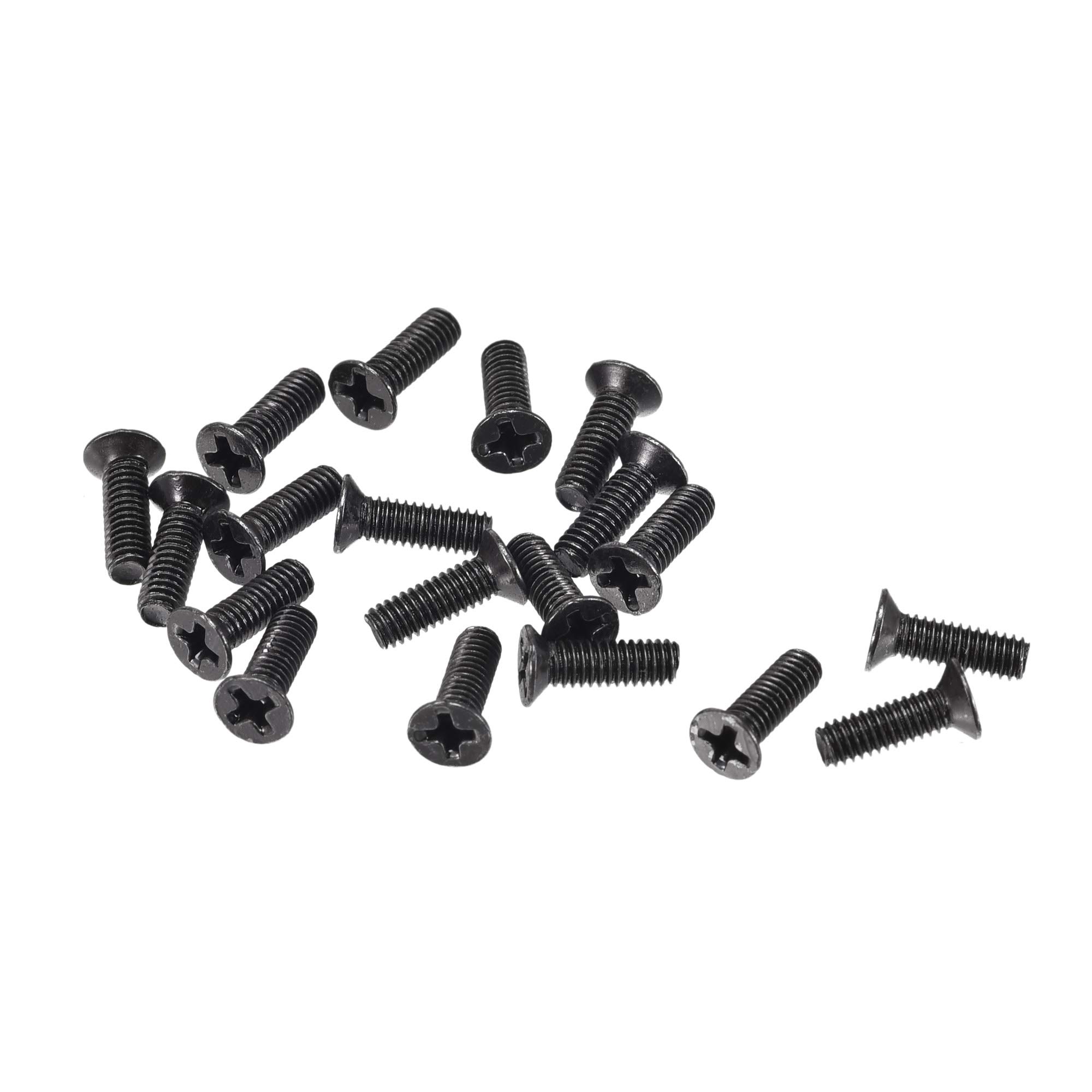 uxcell M2.5 x 8mm Phillips Screw Fasteners Black for Laptop PC TV Fan Audio Swit