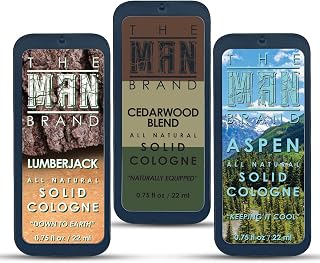 Solid Cologne Sample Set of 3 with Cedarwood Blend, Lumberjack and Aspen Solid Cologne - Mens fragrance Sampler Set - (The Forest - 3 Pack - 0.75 oz each)