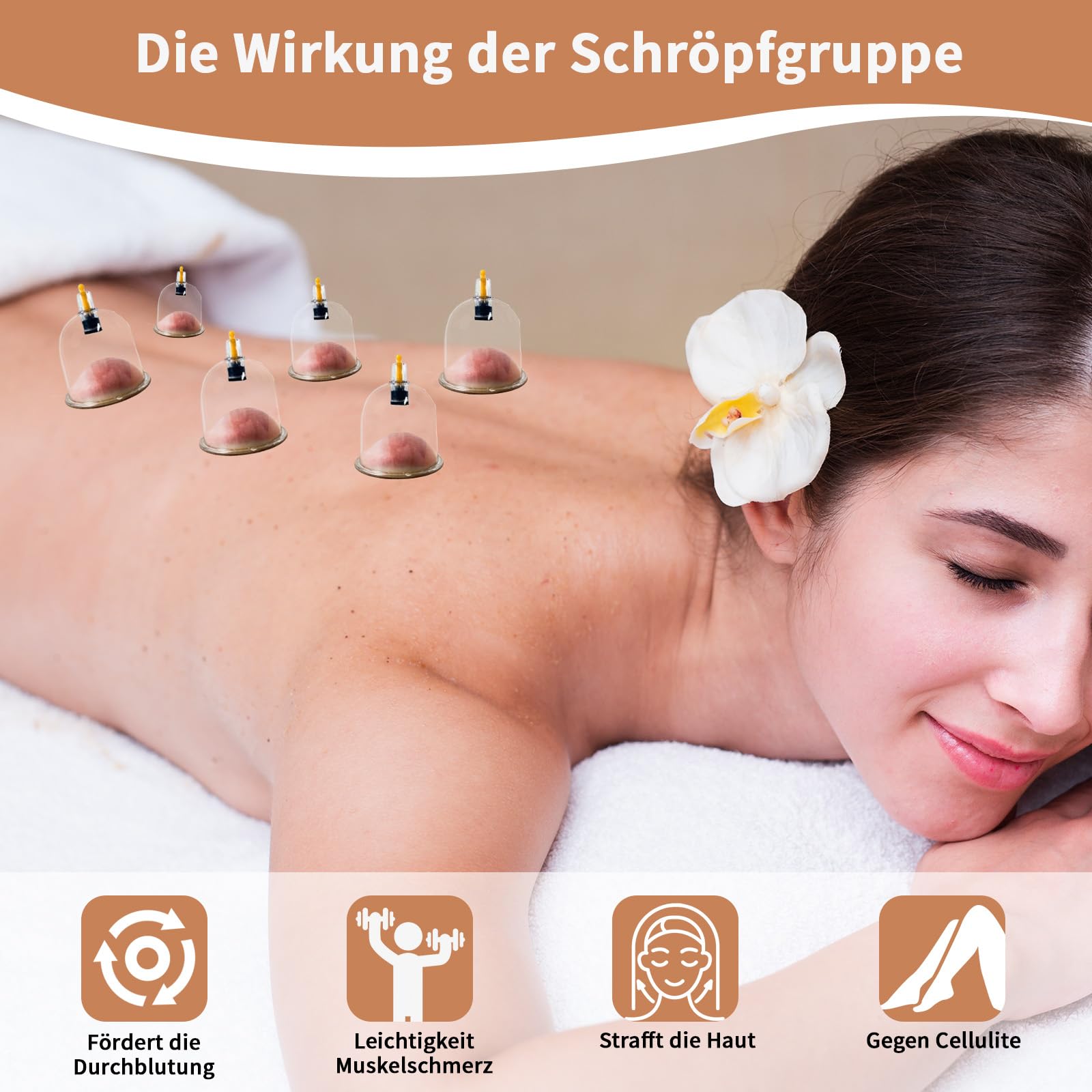 Schröpfgläser mit Vakuumpumpe & Therapiemagneten + Faszien-Schaber ， Schröpfen (18 Stück) gegen Verspannungen & Cellulite und Lymphdrainage, Hochwertiges Schröpfglas-Set für Gesicht und Körper