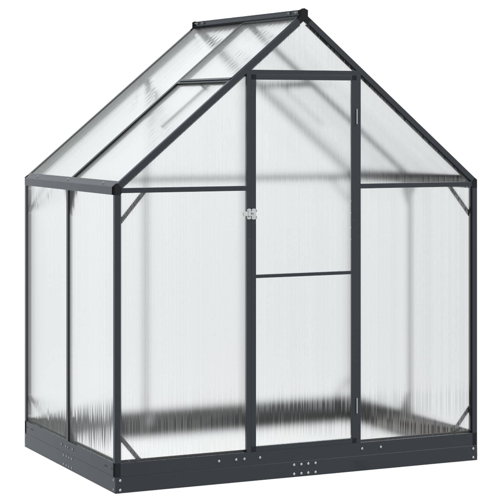 Ogród szklarnia woskowa antracyt 183,5 x 123 x 207 cm | Aluminium i stal ocynkowana, odporna na warunki atmosferyczne, regulowana wysokość, bez użycia narzędzi, design