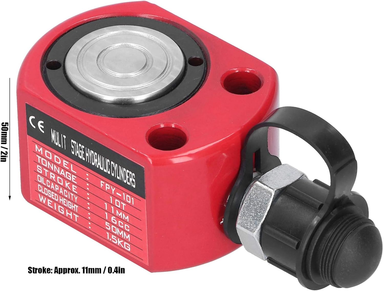 Separate Hydraulic Cylinder,Red Ultra-Thin Industrial Accessories FPY-101 10T 16CC