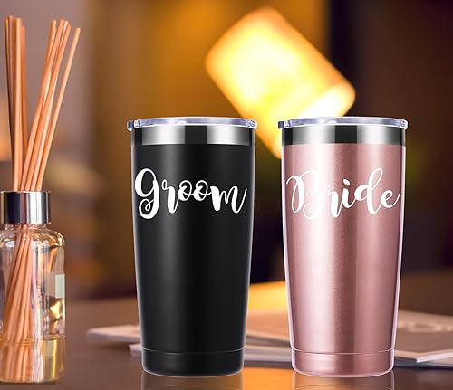 Miniatura 5 de Vaso de 20 onzas para novio y novia, regalo de boda para pareja. Regalos de despedida de soltera para recién casados, regalos de despedida de