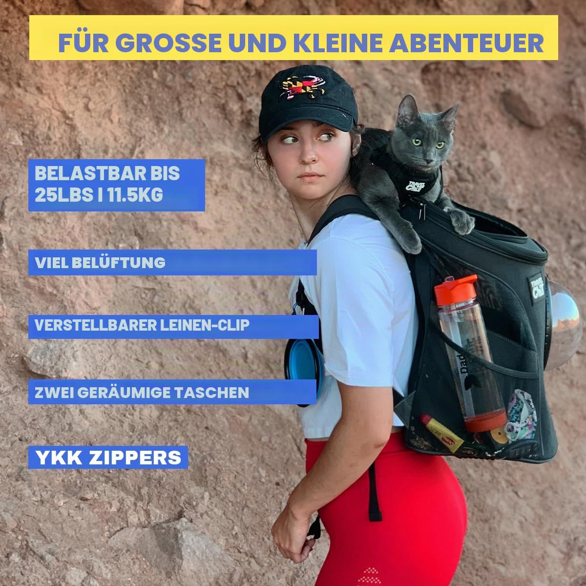 Fat Cat Katze Rucksack Carrier Rucksack – Cat für Katzen von