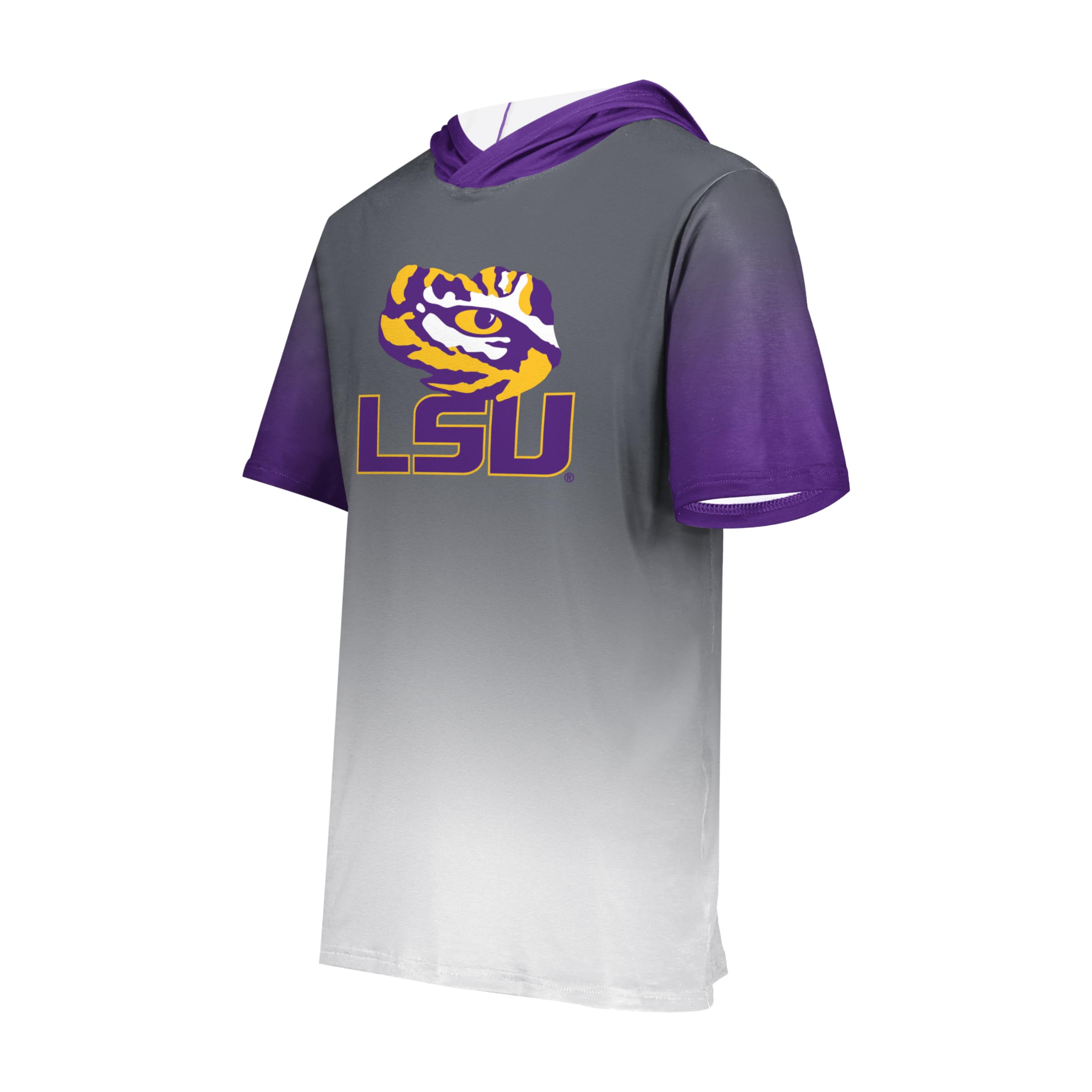 Holloway Men's Standard NCAA Collegiate Short Sleeve Gradient Cotton-Touch Hoodie-Official Team Apparel for Game Day Comfort, Multi