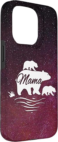Miniatura 3 de Funda para iPhone 15 Pro Mama Bear con 2 cachorros Space Stars Galaxy Mama Bear