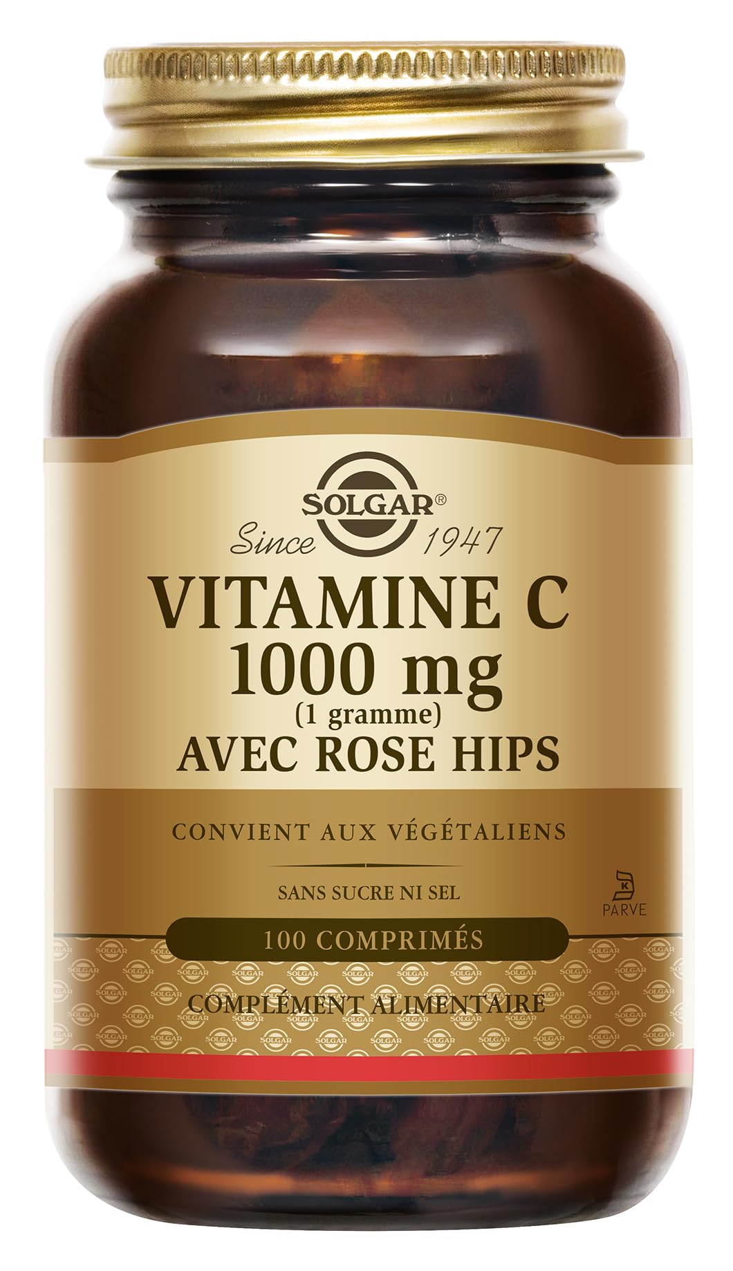 Solgar Vitamine C 1000 mg avec Rose Hips - Défenses naturelles - Système immunitaire - Vitalité et énergie - Immunité - Complément Alimentaire - Flacon de 100 comprimés