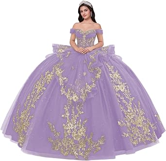 Zhangyo Off the Shoulder Quinceanera Dresses Puffy Sweet 15 16 Dress | puffy lace ball gowns, beaded quinceanera dress, vestido de 15 anos, lace applique Quinc gowns for girl