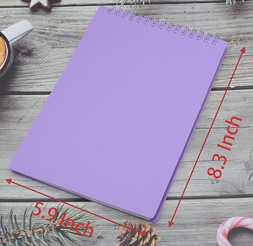 Miniatura 3 de Yansanido Cuaderno de espiral encuadernado superior, 3 unidades, 3 colores, tamaño A5, papel de cuadrícula de plástico grueso, 80 hojas (160