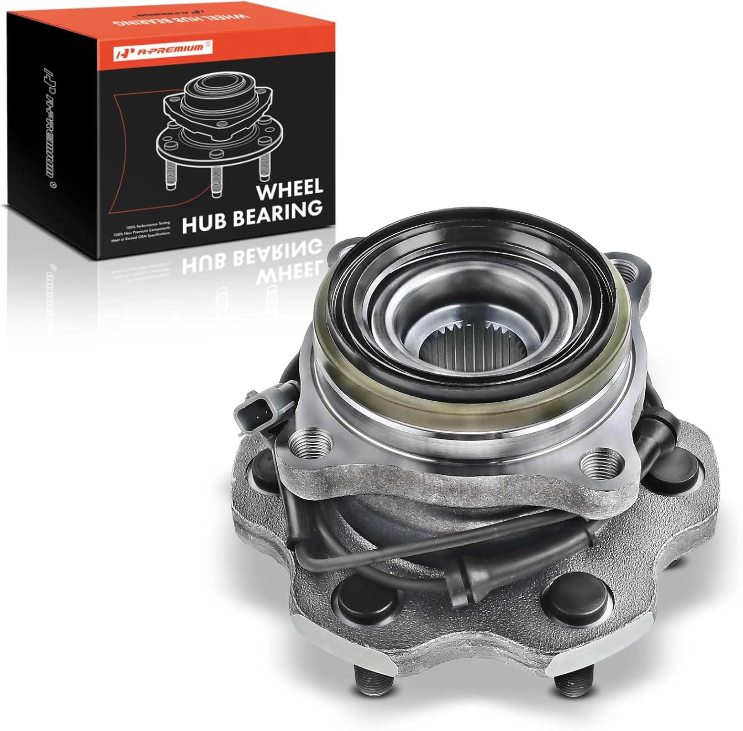 A-Premium Rear Wheel Bearing and Hub Assembly with ABS & 6-Lug Compatible with Nissan Armada 2017-2020 & Infiniti QX80 2014-2022, QX56 2011-2013