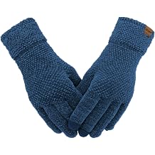 Winter Touchscreen Gloves for Women Chenille Warm Knit with 3 Touch Screen Fingers Texting Elastic Cuff Thermal Glove