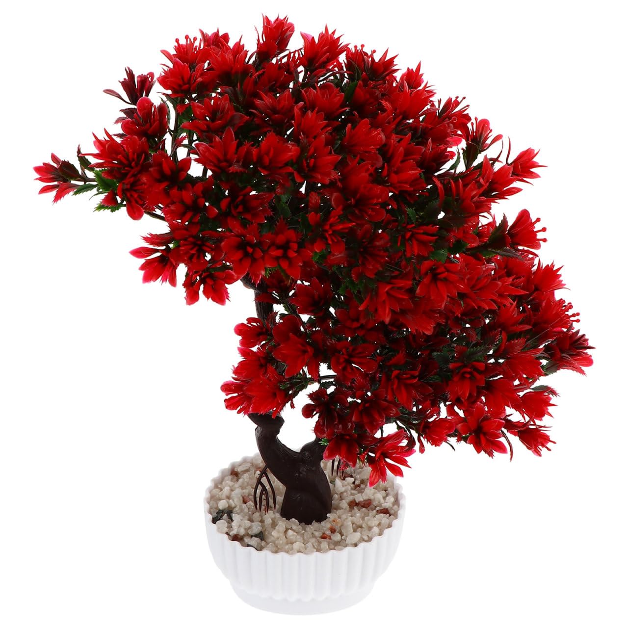 Bonsaï de pin artificiel rouge en pot au design réaliste pour décoration intérieure