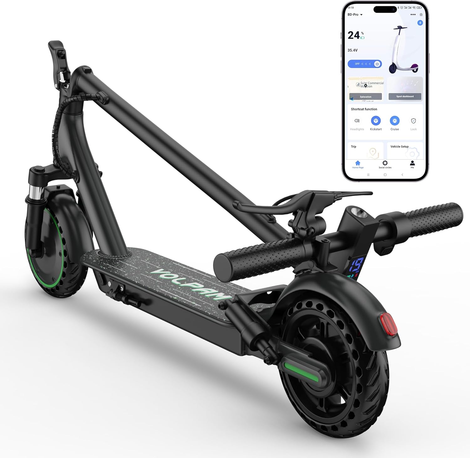 VOLPAM 10''/8.5''/11''Electric Scooter, 19/22MPH, 500W/800WMotor, 60/40/31/23/16Miles Long Range, Dual Braking, Max Load 264 lbs