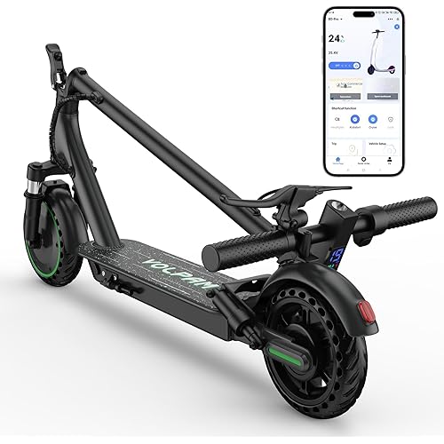 VOLPAM Electric Scooter with Double Suspension, 350W Strong Motor, Max 19 MPH Top Speed & 17 Miles Range, 8.5" Foldable E Scooter with Smart APP, Cruise Control