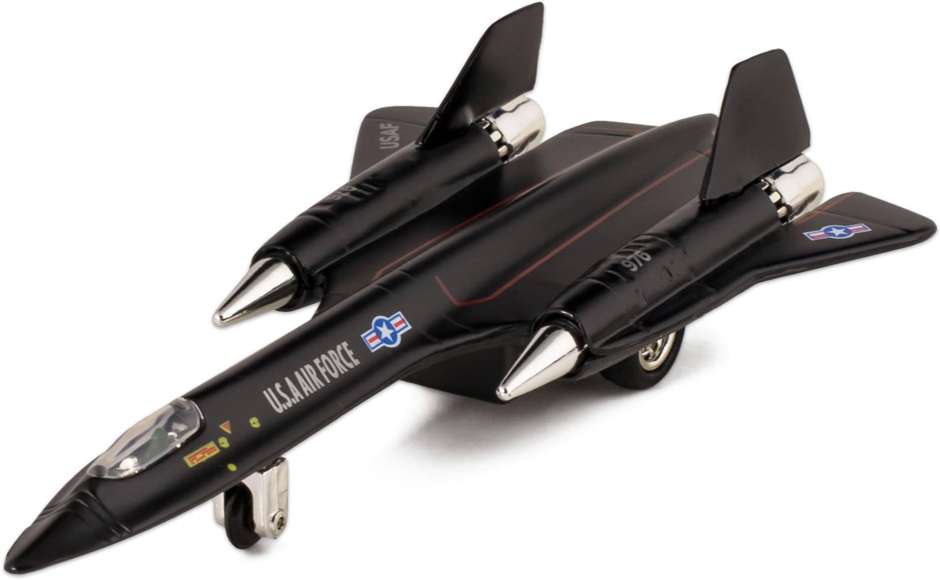 Kinsmart X Planes Air Force Sr 71 A Blackbird Die-Cast Jet Plane Toy with Pull Back Action (Black), Kid