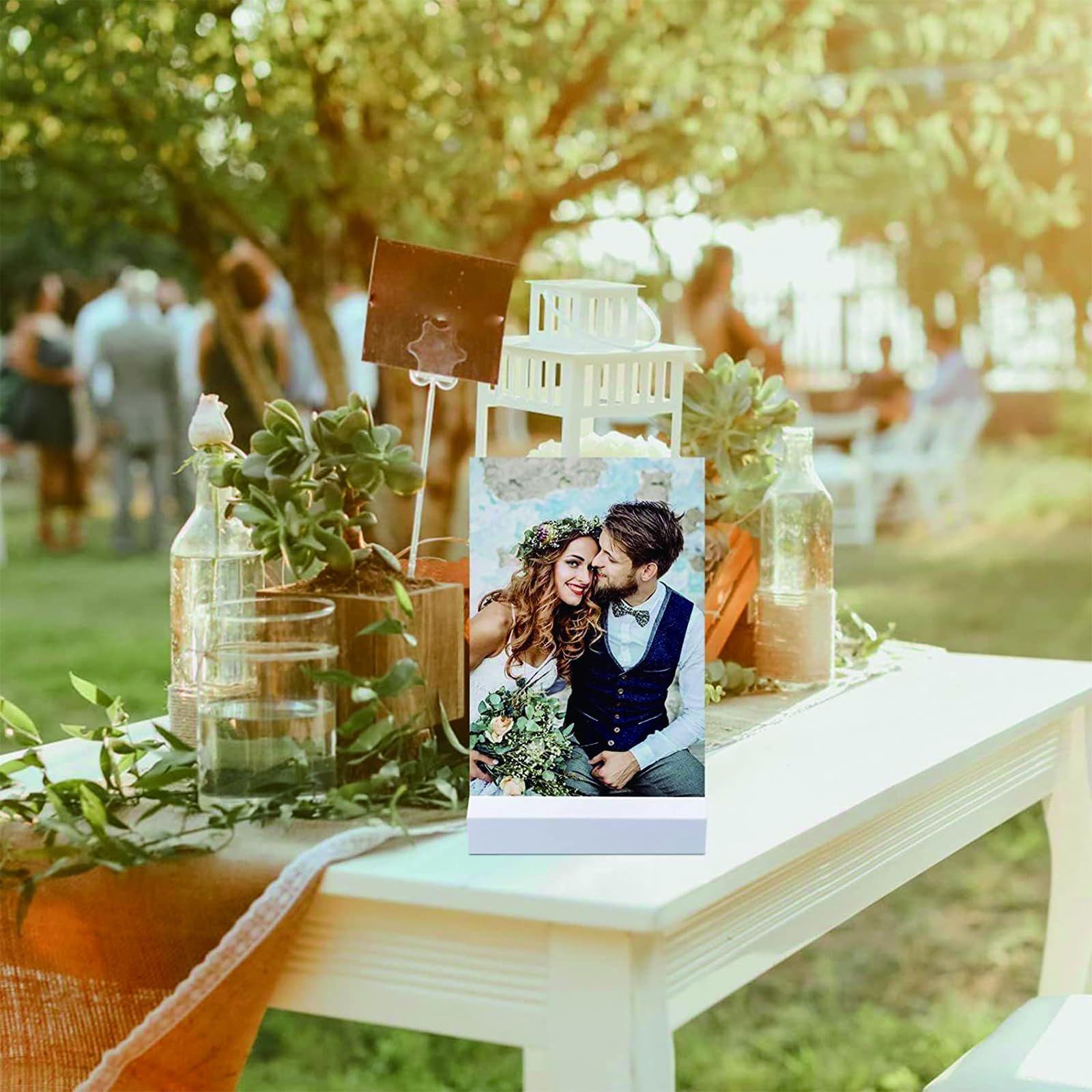 Lot De 12 Porte-Cartes En Bois Blanc – Supports Photos, Menus, Cartes Postales – Style Naturel Mariage Café Maison