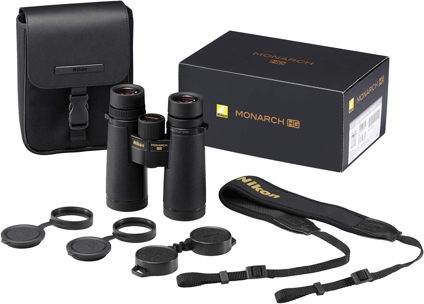 Nikon Monarch HG 10x42mm Binocular with case, strap, and lens covers