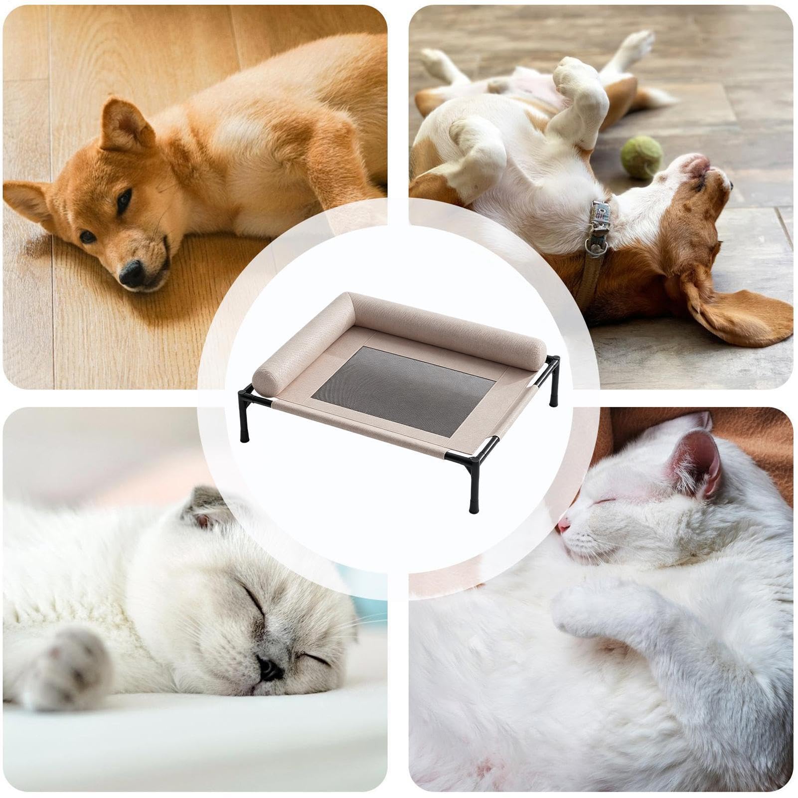 Cuccia per Cani Brandina Lavabile a Rete Traspirante | da Esterno per Cani per Interni Patio Terrazzo Giardino Campeggio Viaggio su Strada Camper Auto Furgone Casa Estate