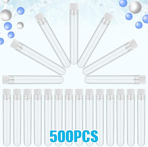 Miniatura 5 de Xuhal 500 tubos de ensayo de 0.3 fl oz de plástico transparente con tapas, tubos de propagación pequeños de 0.630 x 3.937 in para experimentos