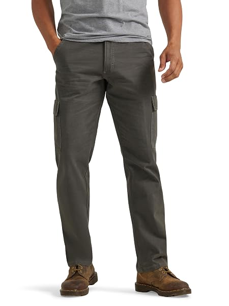 Wrangler Authentics Men's Classic Twill Relaxed Fit Cargo Pant, Olive Drab, 33 x 30