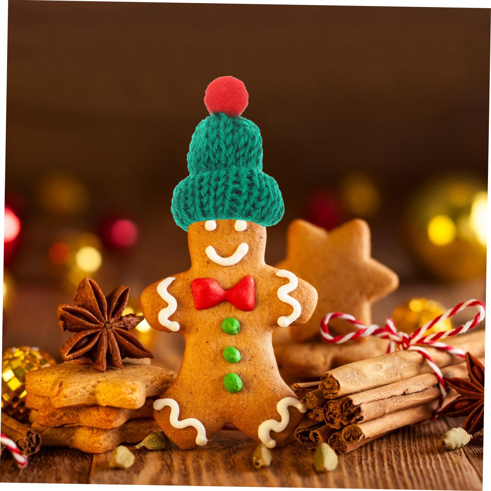 20 Pièces Lot de Bonnets de Noël Tricotés pour Décoration Festive Accessoires DIY pour Bouteilles de Sapins et Créations Artisanales Rouge et Vert