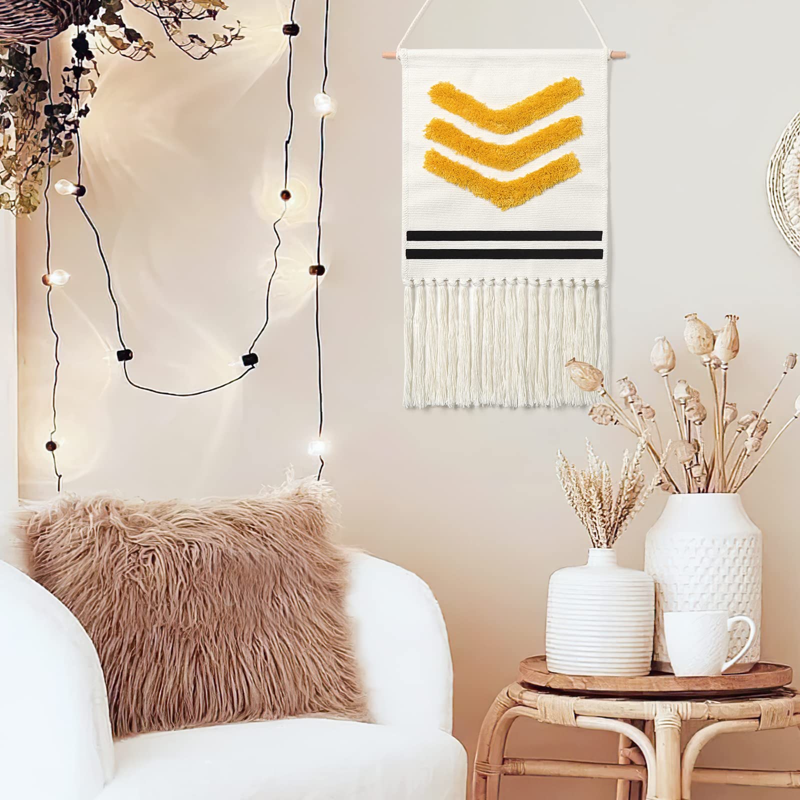 Boho Macramé Tejido Para Colgar En , Hecho Bohemio Decoración Para