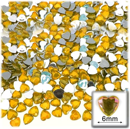 Miniatura 2 de 144 diamantes de imitación corazón de 0.236 in - parte trasera plana rojo rubí rojo