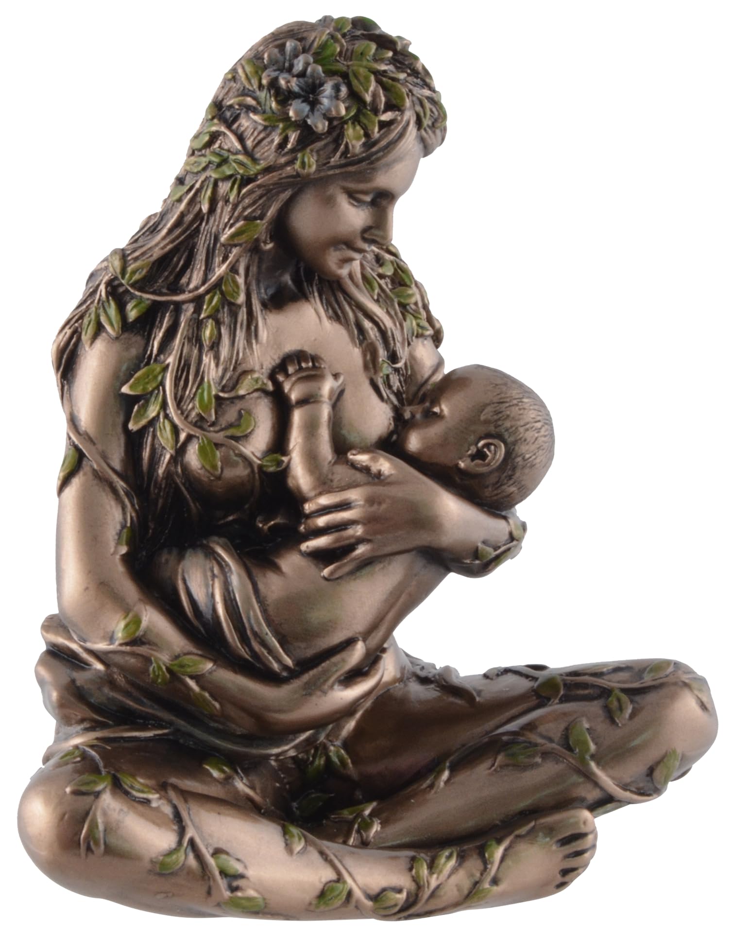 VOGLER Joh. Vogler GmbH Gaia - Figura de tierra con bebé en el pecho, color bronce