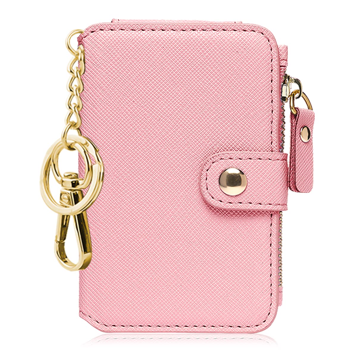 Penekin Keychain wallet, Rfid Blocking Credit Card Holder Leather, Zipper Card Case for Women