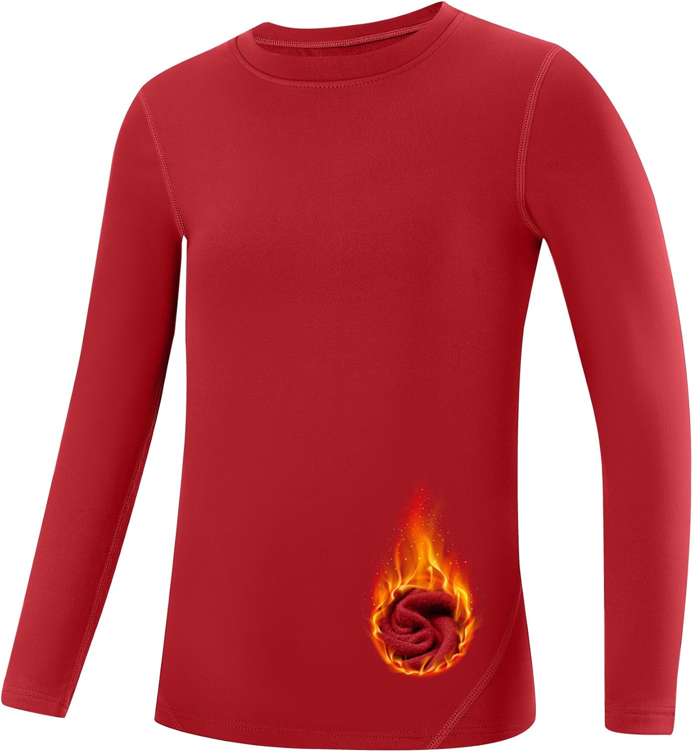 Runhit Youth Boys Compression Thermal Shirt Long Sleeve Quick Dry Fleece Undershirt Kids Baseball Football Base Layer