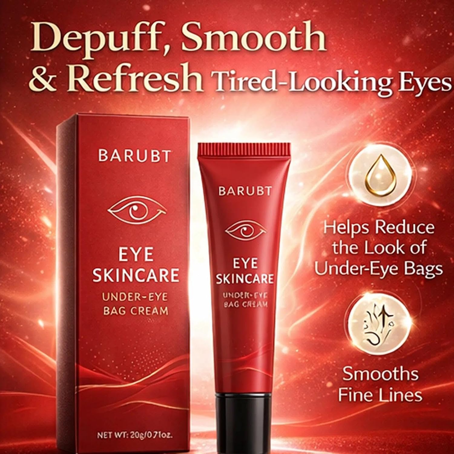 Baseline Lab Eye BagInstant Eraser, Eye Tightener Treatment to Firm Bags, 0.71 oz(2pc)