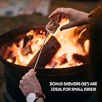 Vista 4 de 2 libras de malvaviscos blancos grandes con palitos para asar – Hecho con vainilla natural, sin sabores artificiales – Ideal para fogatas, S'Mores