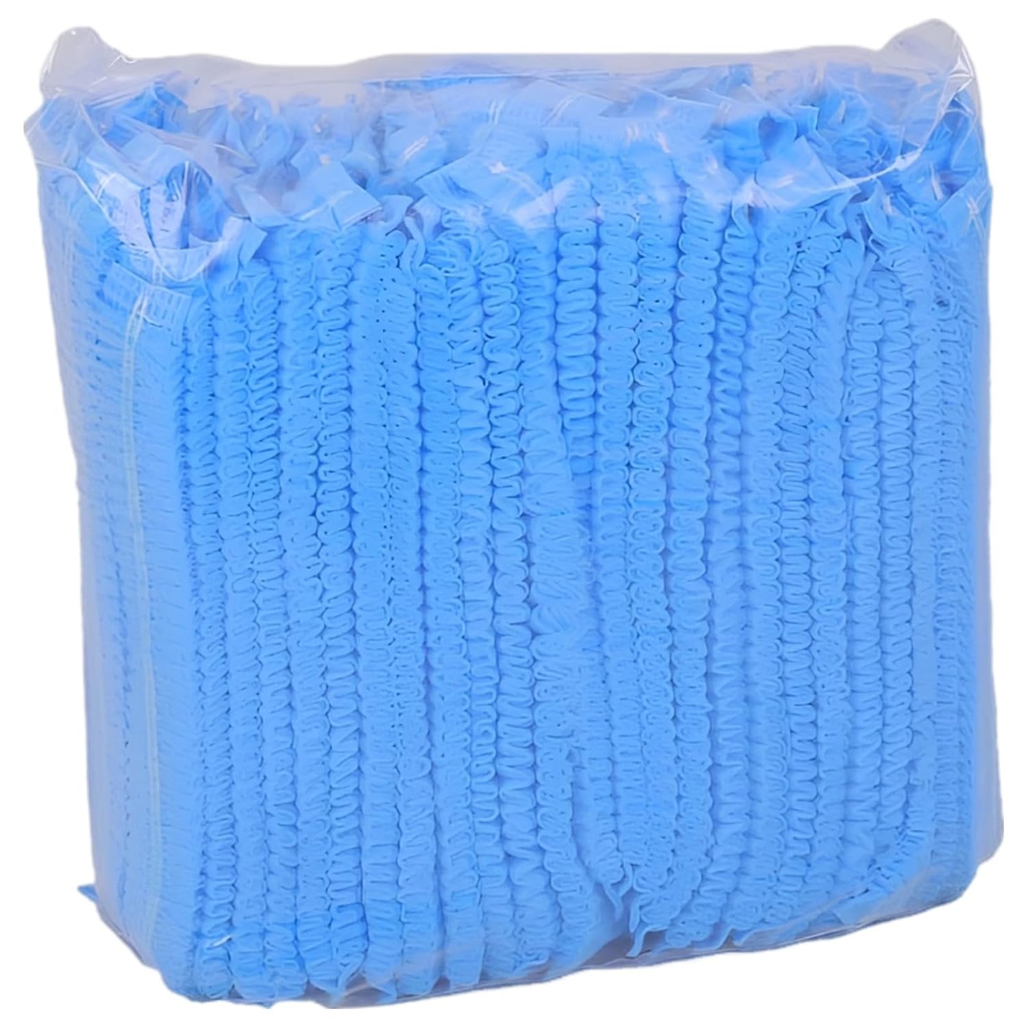 600 Pcs Disposable Hair Nets 21 in, Bouffant Caps, Pp Non-Woven Work Caps, Blue, Single Elastic, for Food Service