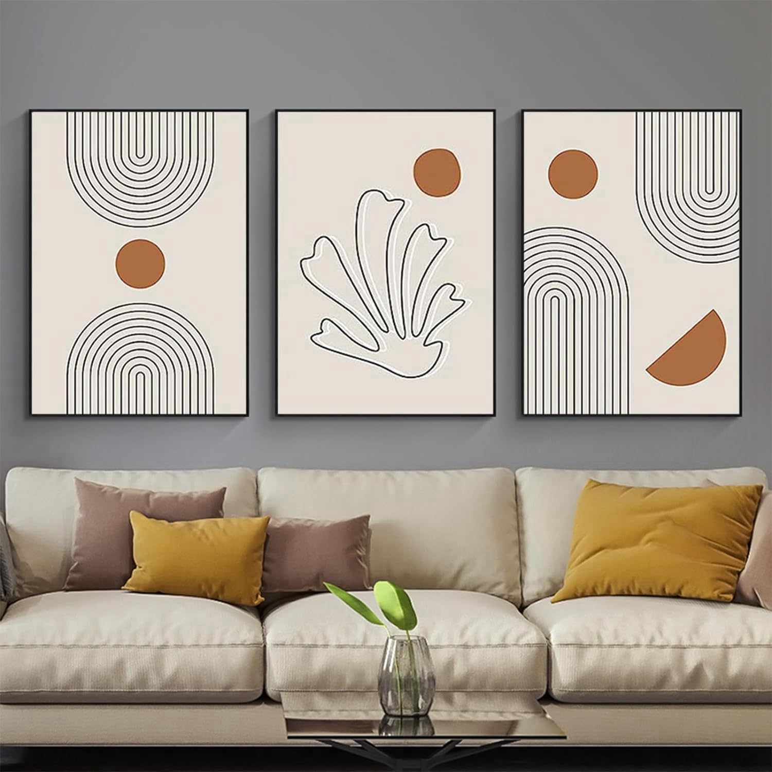QPLGTU Geometric Abstract Poster Set, Plant Art Decoration Pictures - Image 3