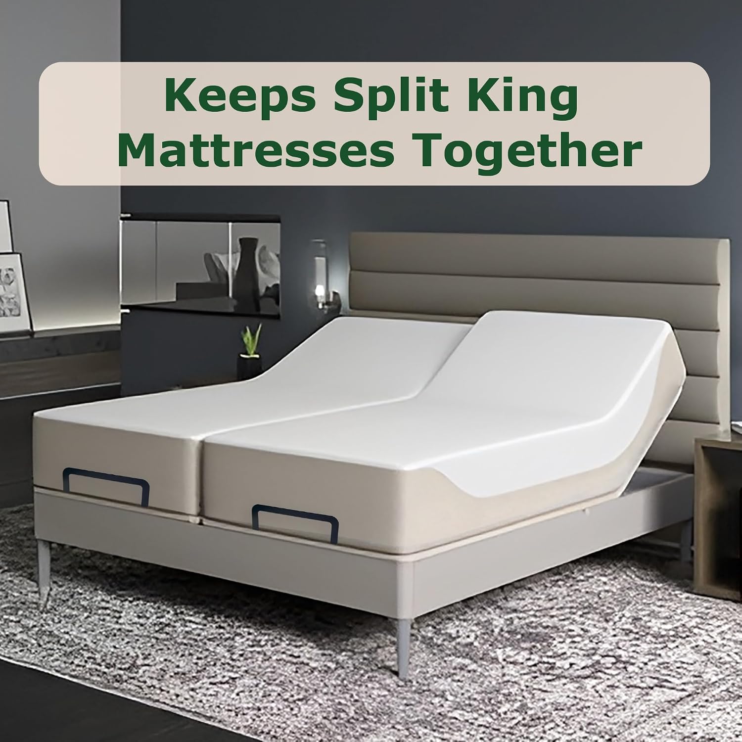 ECOHomes Mattress Retainer Bar - Mattress Slide Stopper Keep from Sliding | Non Slip Holder for Bed Frame Prevents Slipping Mattresses and Moving Topper, (4PCS, Black) image 5
