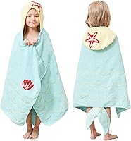 Vista 11 de Style Quarters - Toalla de baño para bebé, 100 % algodón de rizo suave con capucha, toalla de playa de alpaca de dibujos animados, toalla de playa
