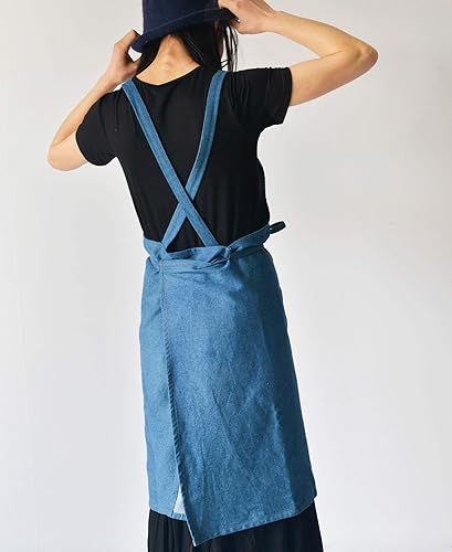 Miniatura 7 de Gautsa Denim Matching Apron for Kids and Adults, Children Age 4-7 9-12, Cooking Gardening Painting BBQ