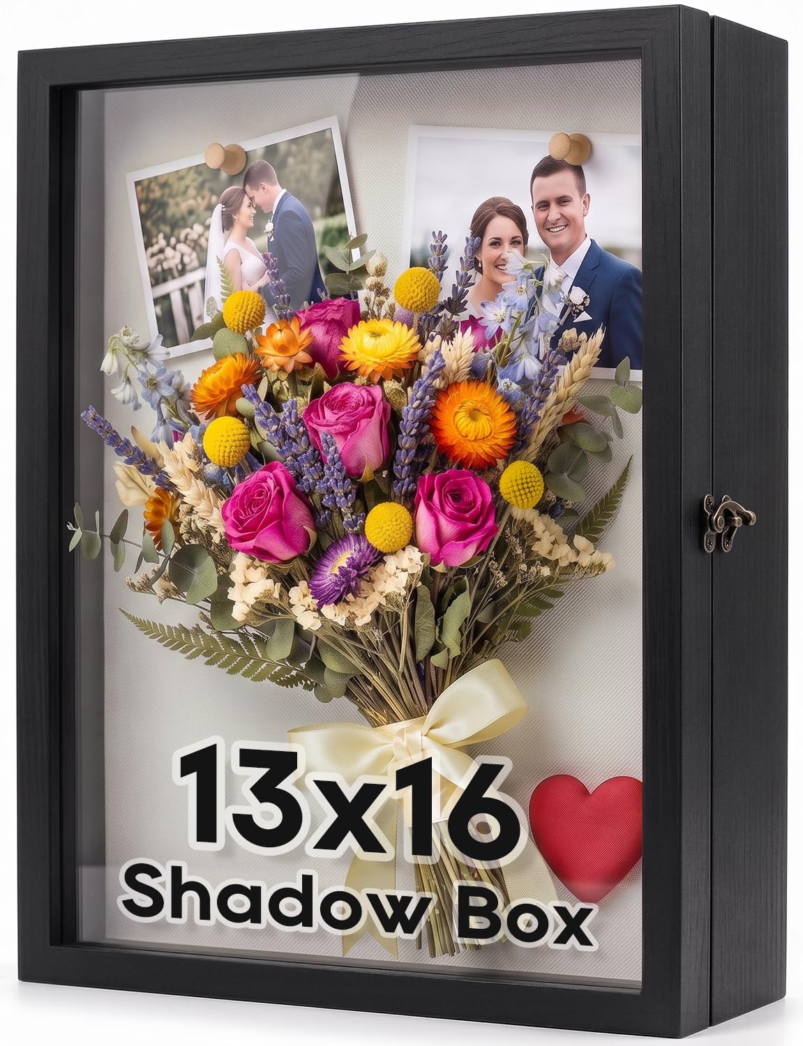 TJ.MOREE Large Shadow Box 13x16 Flowers Display Case Wooden Picture Frame